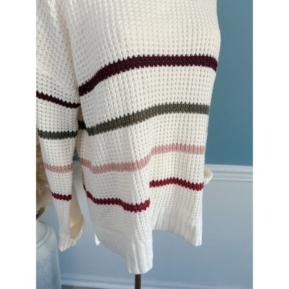 Sonoma Stripe Crewneck Sweater Size Medium Cozy Pullover - Picture 3 of 6